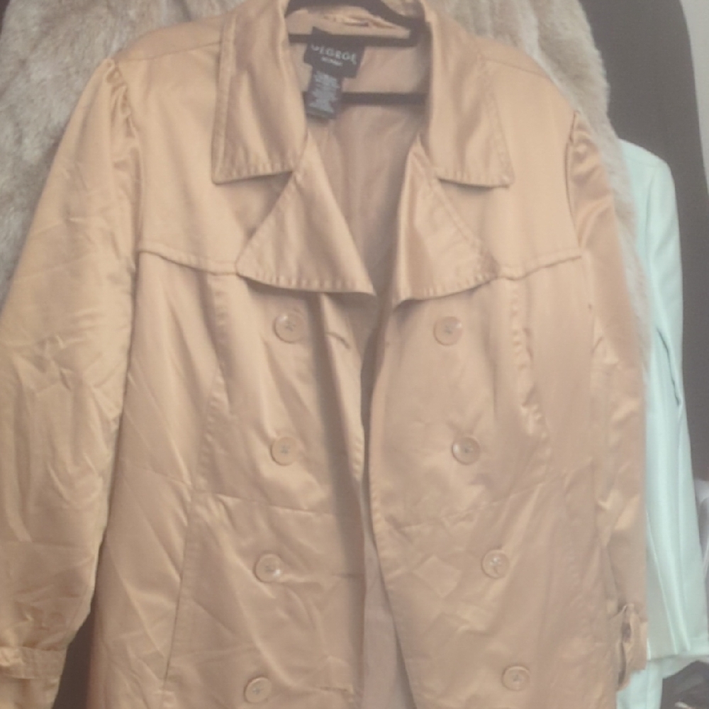 Nicole Beige Double-Breasted Trench Coat